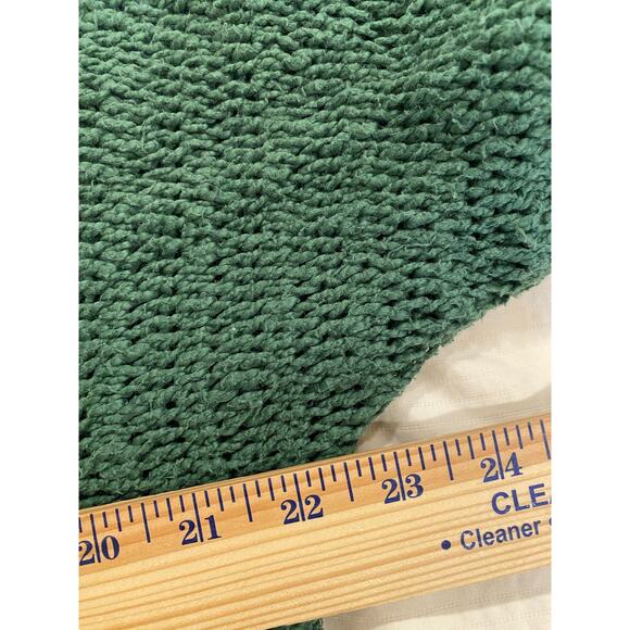 Roxy Women’s M Textured Knit Sweater Green Cotton Crewneck Pocket Detail - Picture 9 of 10